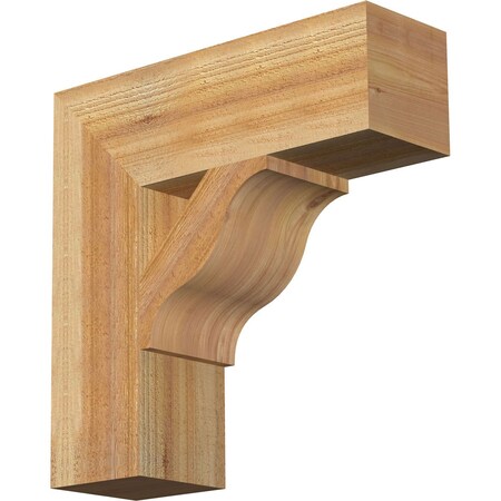 Funston Block Rough Sawn Bracket, Western Red Cedar, 6W X 20D X 20H